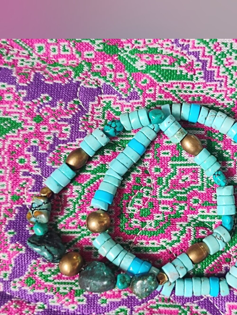 'Turquoise Party' Handmade Bracelet - Picture 6 of 6